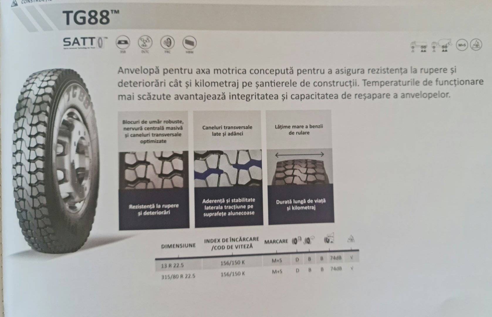 ANVELOPA  TRACTIUNE ON OFF PIRELLI TG88 315/80 R22,5 156/150K